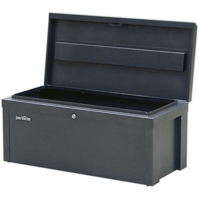 Durable Steel Tool Storage Chest - 765mm x 350mm x 320mm with Lock for Secure Site Storage