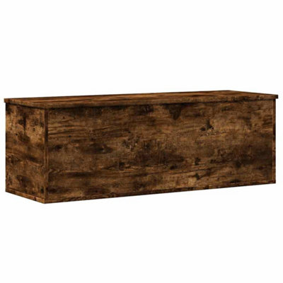 Durable Storage Box Smoked Oak 102x35x35 cm Engineered Wood