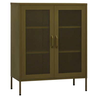 Durable Storage Cabinet Olive Green 80x35x101.5 cm Steel