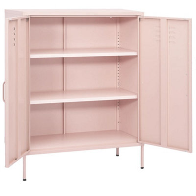 Durable Storage Cabinet Pink 80x35x101.5 cm Steel