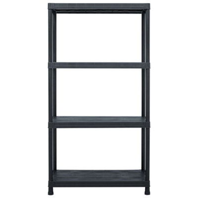 Durable Storage Shelf Rack Black 100 kg 60x30x138 cm Plastic