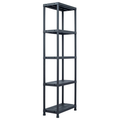Durable Storage Shelf Rack Black 125 kg 60x30x180 cm Plastic