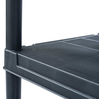 Durable Storage Shelf Rack Black 125 kg 60x30x180 cm Plastic
