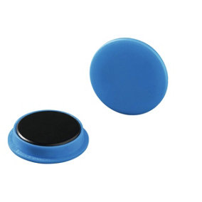 Durable Strong Circular Button Magnets for Fridge Memos - 20 Pack - 37mm - Blue