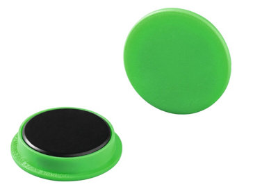 Durable Strong Circular Button Magnets for Fridge Memos - 20 Pack - 37mm - Green