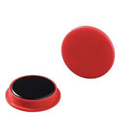 Durable Strong Circular Button Magnets for Fridge Memos - 20 Pack - 37mm - Red