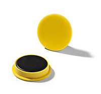 Durable Strong Round Button Magnets for Fridge Memos - 20 Pack - 37mm - Yellow