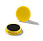 Durable Strong Round Button Magnets for Fridge Memos - 20 Pack - 37mm - Yellow