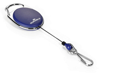 Durable STYLE Secure Retractable Carabiner Badge Reel for IDs & Keys - Blue