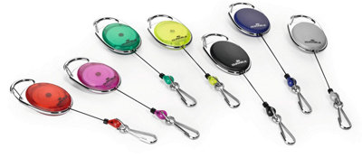 Durable STYLE Secure Retractable Carabiner Badge Reel for IDs & Keys - Blue