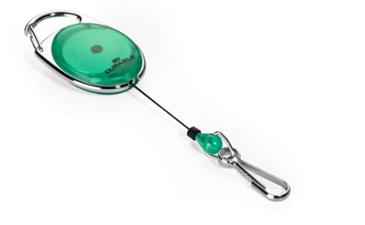 Durable STYLE Secure Retractable Carabiner Badge Reel for IDs & Keys - Green