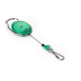 Durable STYLE Secure Retractable Carabiner Badge Reel for IDs & Keys - Green