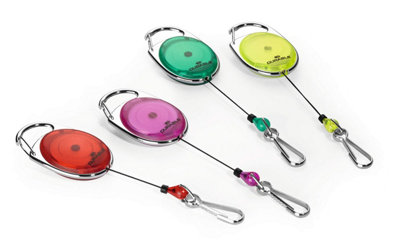 Durable STYLE Secure Retractable Carabiner Badge Reel for IDs & Keys - Green
