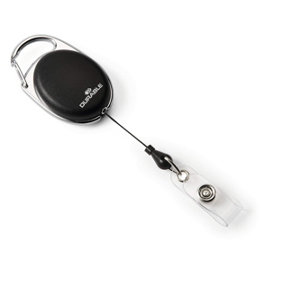 Durable STYLE Secure Retractable Clip Badge Reel for ID Badges & Keys - Black