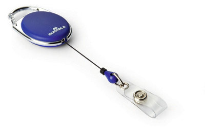 Durable STYLE Secure Retractable Clip Badge Reel for ID & Keys - 10 Pack - Blue