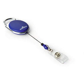 Durable STYLE Secure Retractable Clip Badge Reel for ID & Keys - 10 Pack - Blue