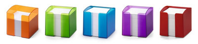 Durable TREND 800 Sheet Note Box Transparent Memo Pad Cube - Clear Blue