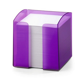 Durable TREND 800 Sheet Note Box Transparent Memo Pad Cube - Clear Purple