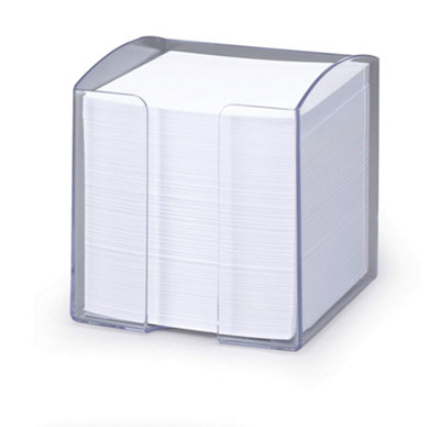 Durable TREND 800 Sheet Note Box Transparent Memo Pad Cube - Clear