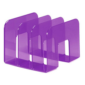 Durable TREND Magazine Stand Desk File Holder Book Organiser - Clear Purple