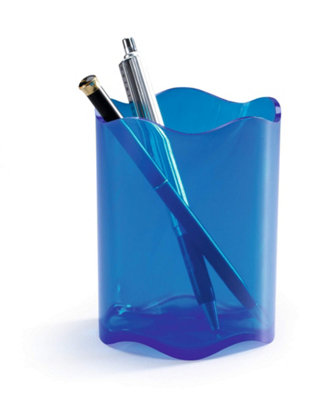 Durable TREND Pen Pot Pencil Holder Desk Tidy Organizer Cup - Blue