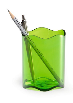 Durable TREND Pen Pot Pencil Holder Desk Tidy Organizer Cup - Clear Green