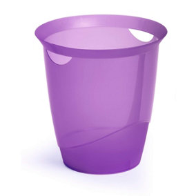 Durable TREND Plastic Waste Bin - Pack of 6 - 16 Litre - Transparent Purple
