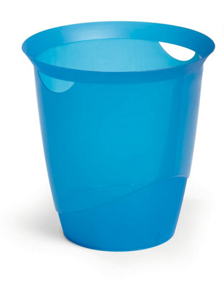 Durable TREND Plastic Waste Recycling Bin - 16 Litre - Translucent Blue