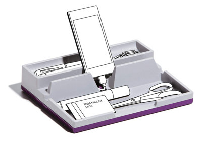 Durable VARICOLOR Desk Stationery Organiser Tray Pen Pencil Tidy Storage - Grey