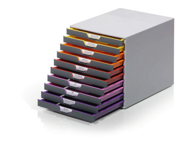 Durable VARICOLOR Desktop Organiser 10 Drawer Colour Coded Modular Storage - A4+