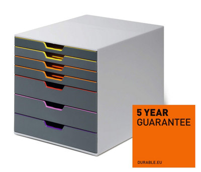 Durable VARICOLOR Desktop Organiser 7 Drawer Colour Coded Modular Storage - A4+ Price Comparisons | Compare The Build