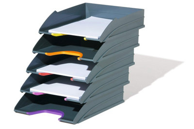 Durable VARICOLOR ECO Stackable Letter Tray Files - A4+ Colour Coded 5 Pack