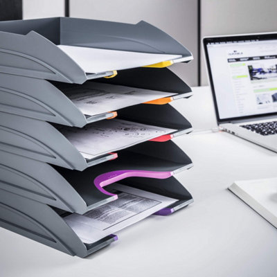 Durable VARICOLOR ECO Stackable Letter Tray Files - A4+ Colour Coded 5 Pack