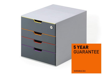 Durable VARICOLOR SAFE 4 Drawer Lockable GDPR Colour Coded Desktop Storage - A4+