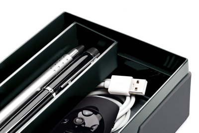 Durable VARICOLOR Stationery Organiser Case Pen Pencil Desk Storage Box - Grey