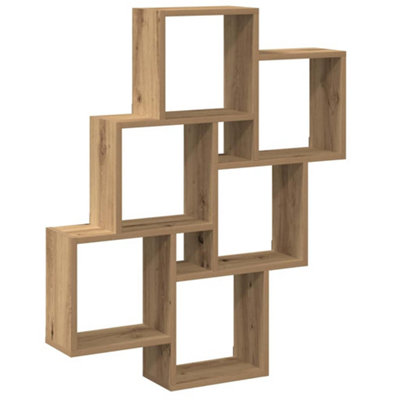 Durable Wall Cube Shelf Artisan Oak 78x15x93 cm Engineered Wood