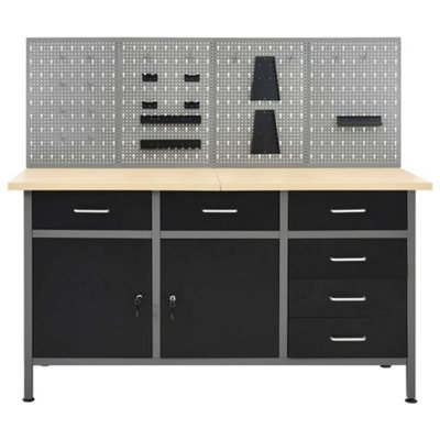 Durable Workbench with Four Wall Panels