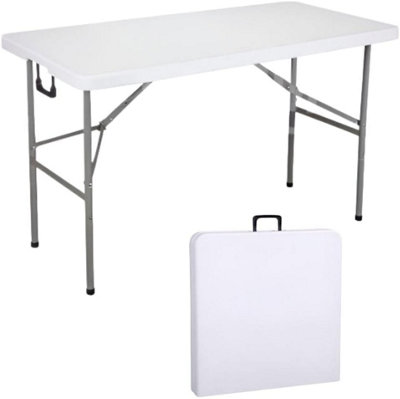 Durabull 4ft Folding Trestle Table 120cm White Folding Table