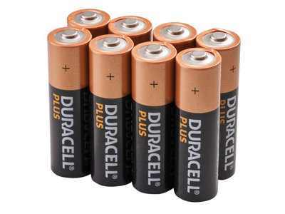 Duracell Double A Batteries AA Cell +100% Plus Power Pack of 8 XMS24BATAA8