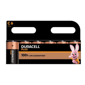 Duracell S18713 C Cell Plus Power +100% Batteries (Pack 6) DURC100PP6