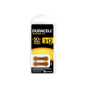 Duracell S447 Specialty Hearing Aid Batteries Size 312 (6 Pack) DUR312
