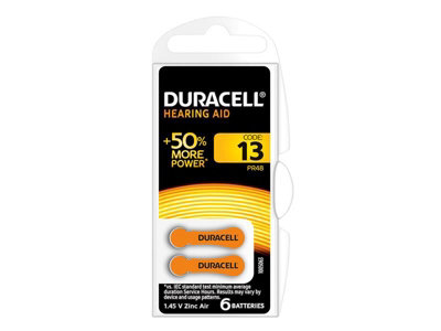 Duracell S492 Specialty Hearing Aid Batteries Size 13 (6 Pack) DUR13