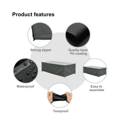 Duracover 170cm Waterproof & UV Resistant Large Outdoor Furniture Patio ...