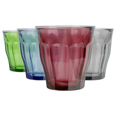 Duralex 4pc Picardie Glass Tumbler Set - 250ml - Multicolour