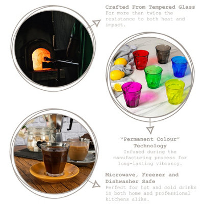Duralex 4pc Picardie Glass Tumbler Set - 250ml - Multicolour