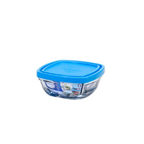 Duralex Freshbox Square Bowl with Blue Lid 11cm