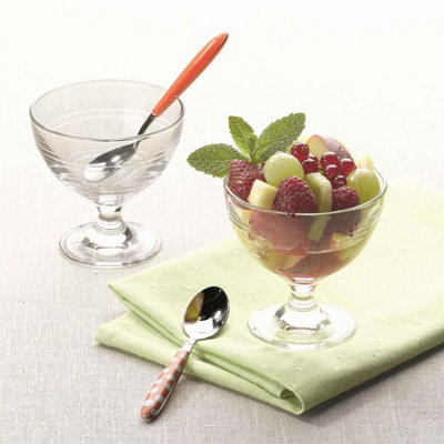 Duralex Gigogne Glass Ice Cream Bowls - 250ml Stem Dishes for Dessert ...