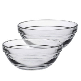 Duralex - Lys Glass Stacking Bowls for Kitchen, Serving - 10.5cm (4") - Pack of 6