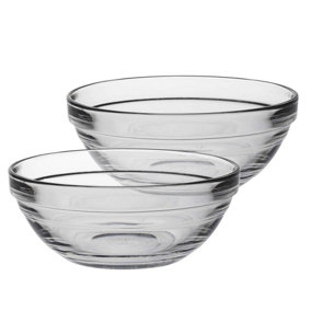 Duralex - Lys Glass Stacking Bowls for Kitchen, Serving - 12cm (5") - Pack of 6