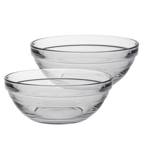 Duralex - Lys Glass Stacking Bowls for Kitchen, Serving - 14cm (5.5") - Pack of 6